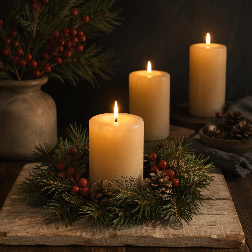 Advent Candle Wreath with Warm Glow