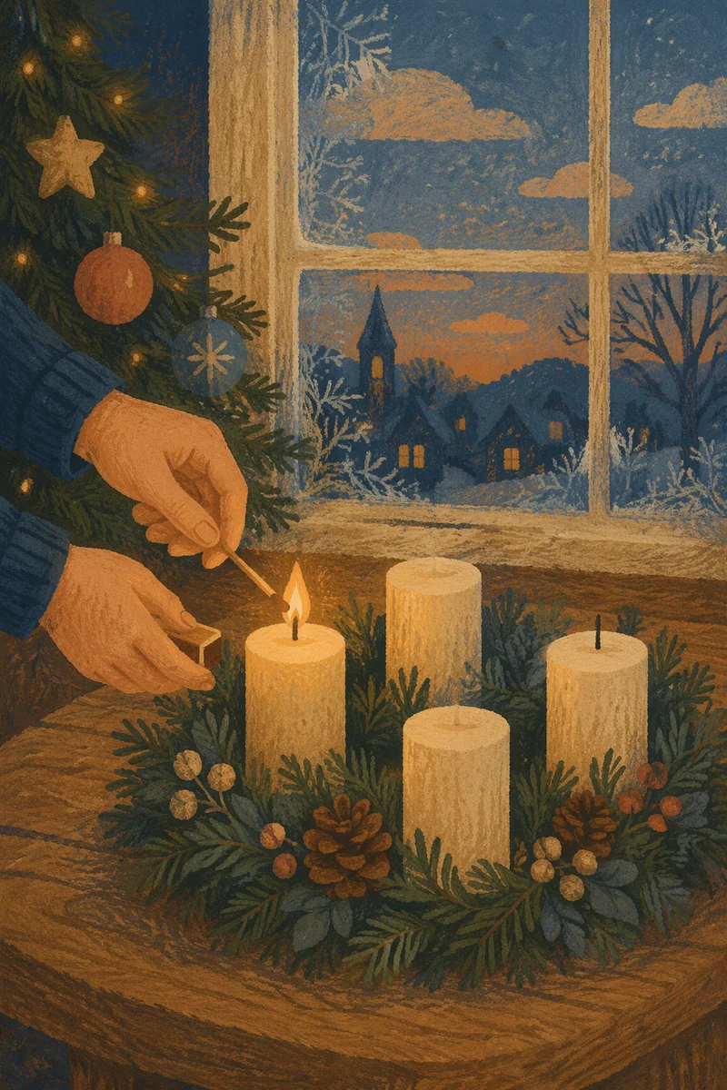 Warm Advent Wreath Candle Lighting