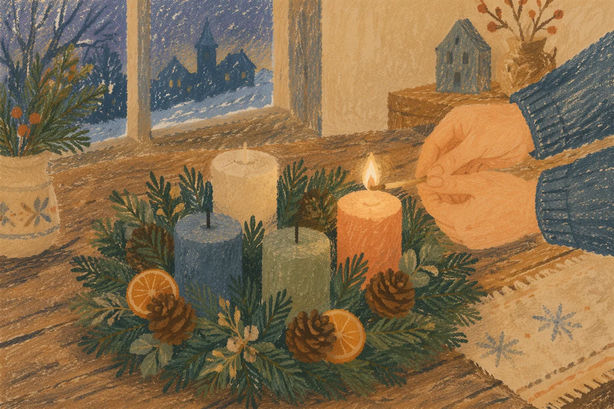 Warm Advent Wreath Candle Lighting