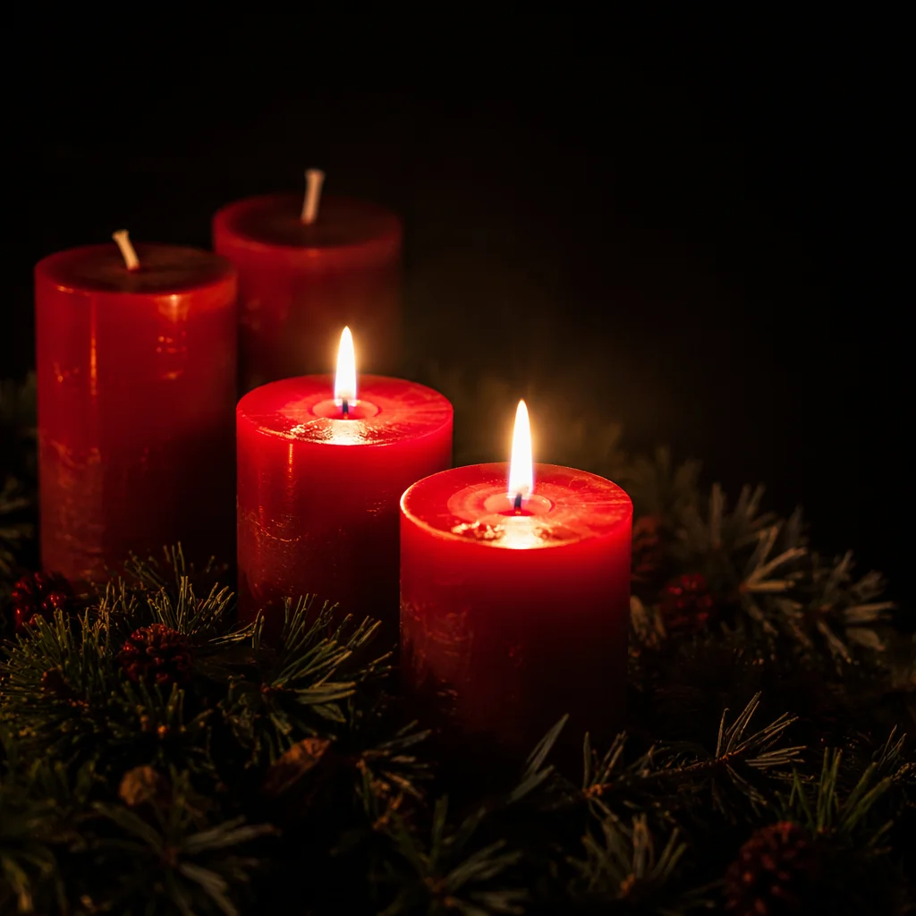 Advent Candle Wreath in Warm Light