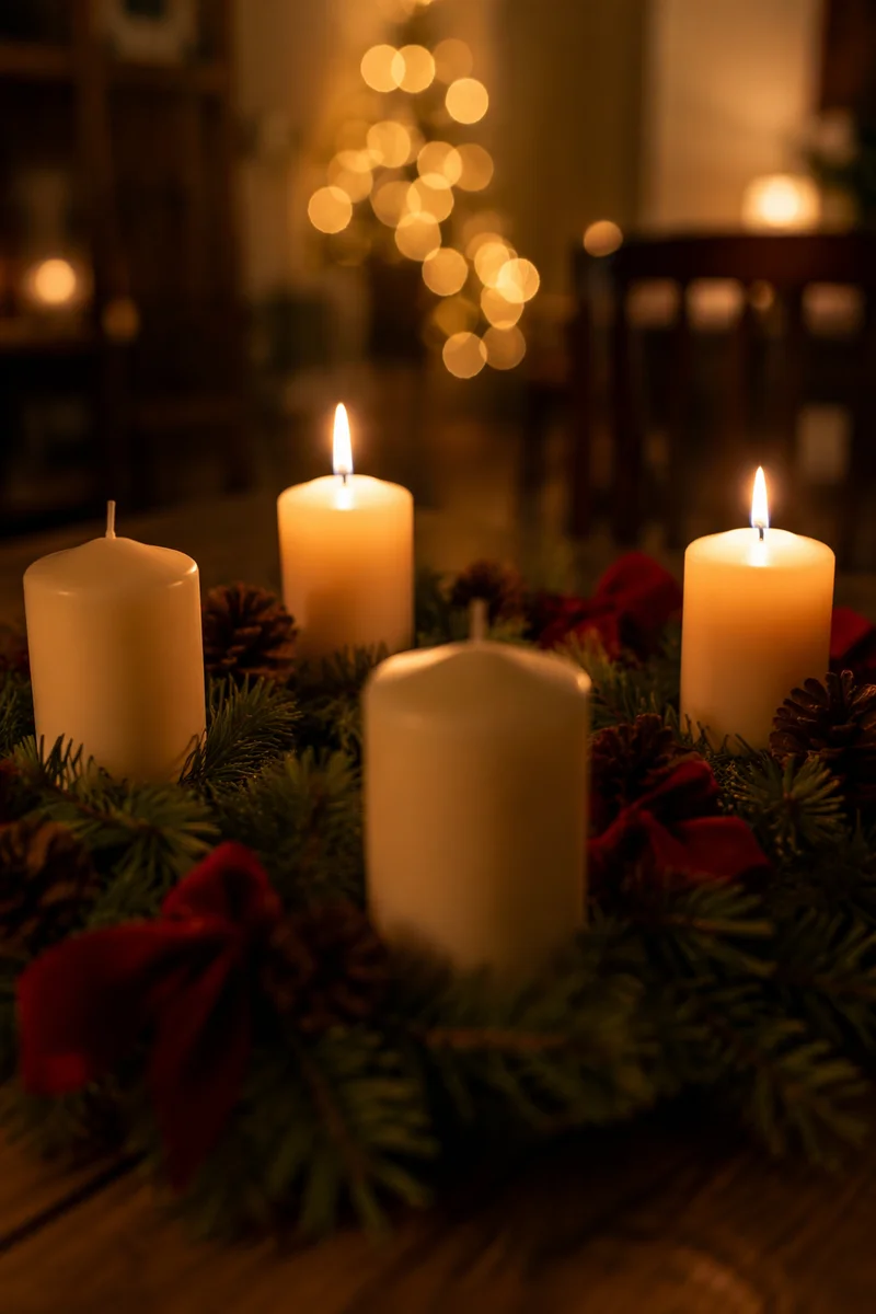 Warm Advent Wreath Candlelight Devotion