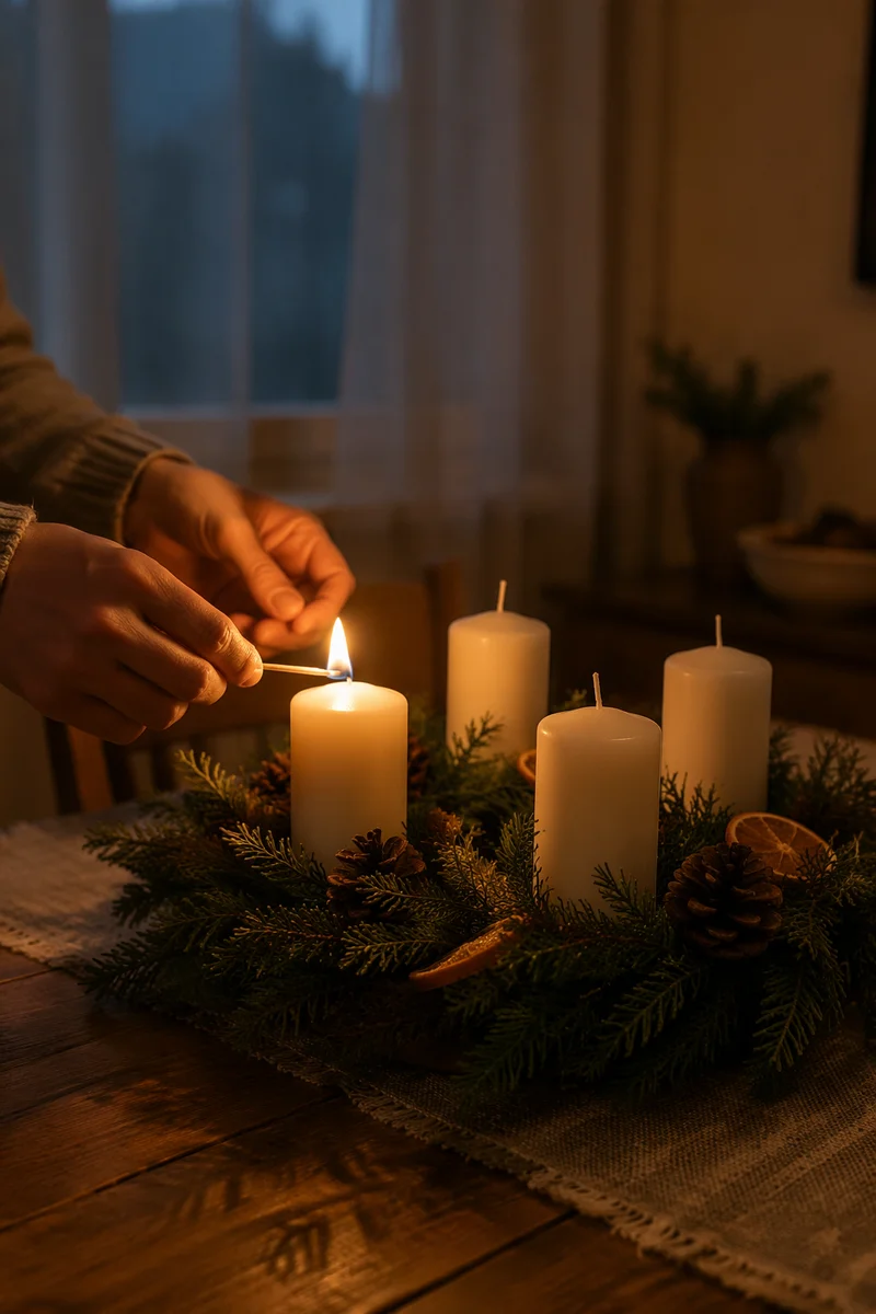 Warm Advent Wreath Candle Lighting