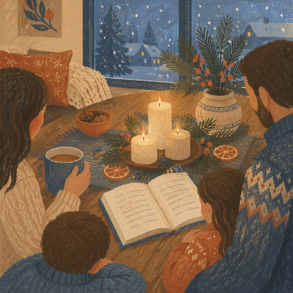 Cozy Family Evening by Candlelight
