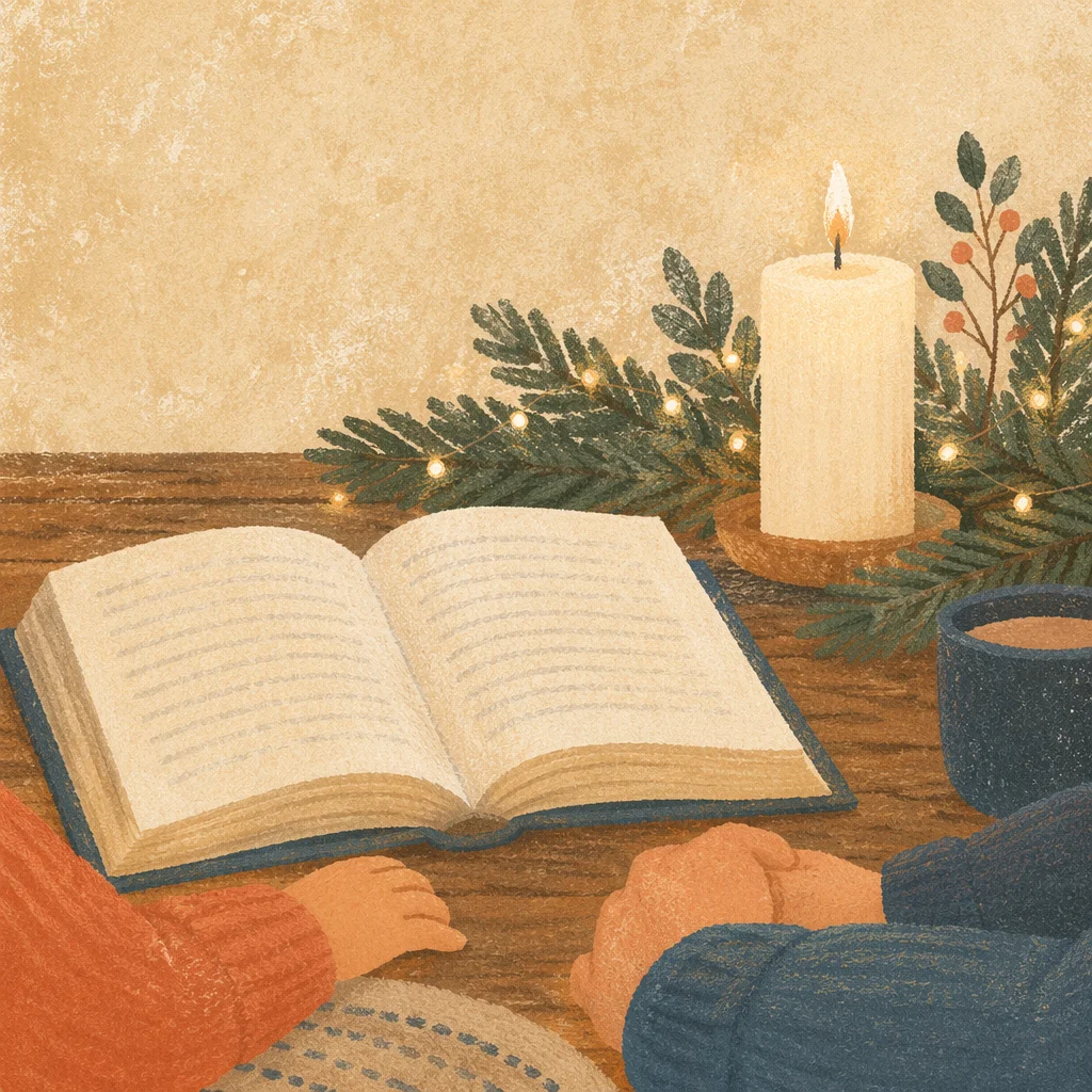 Open Devotional Book by Candlelight