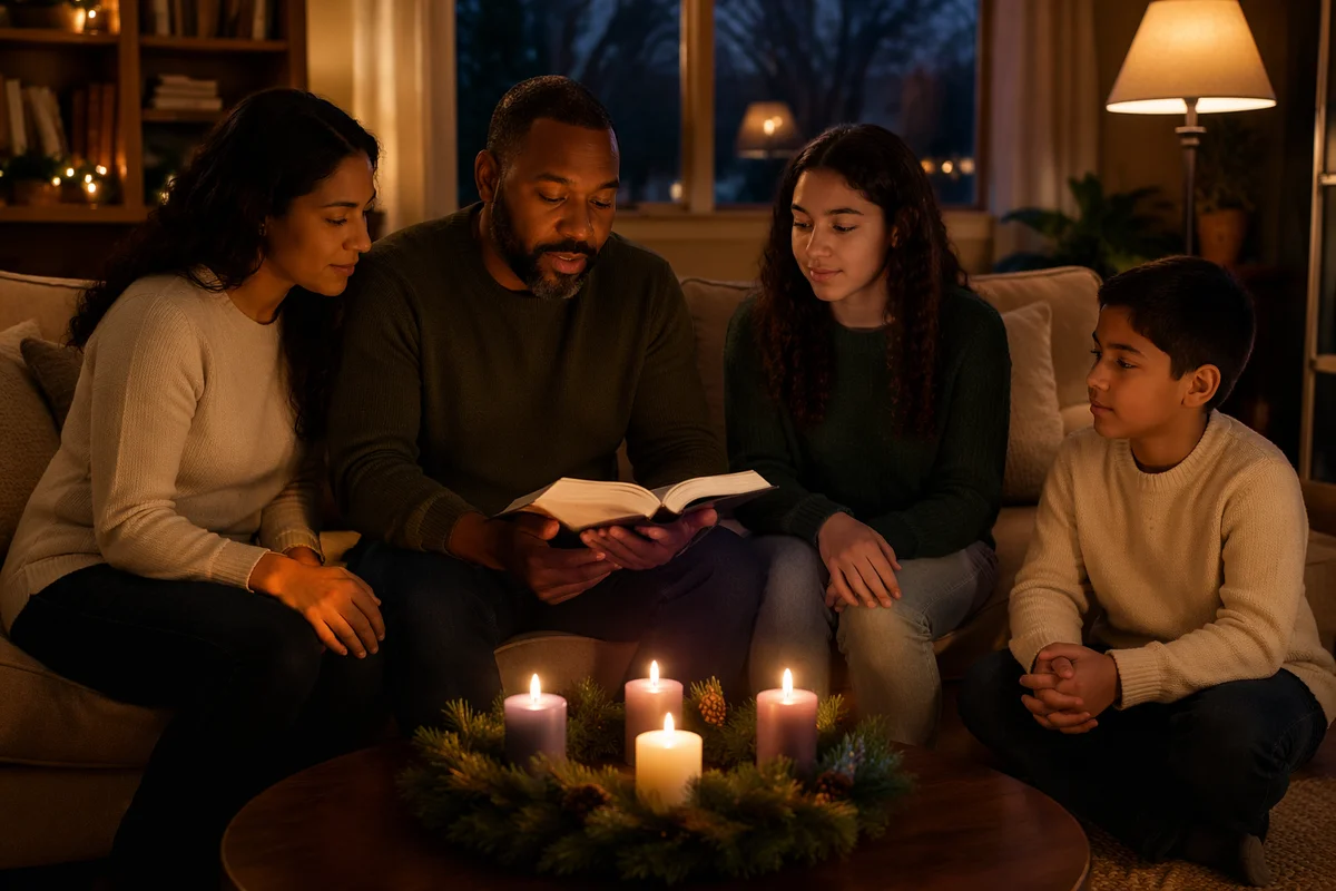 Family Reading by Advent Candlelight