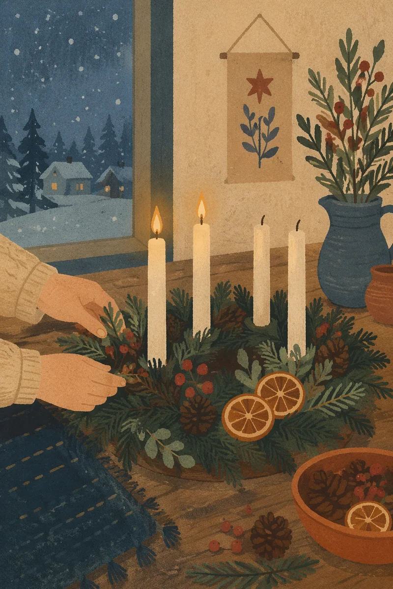 Second Week Advent Wreath Candlelight Hope