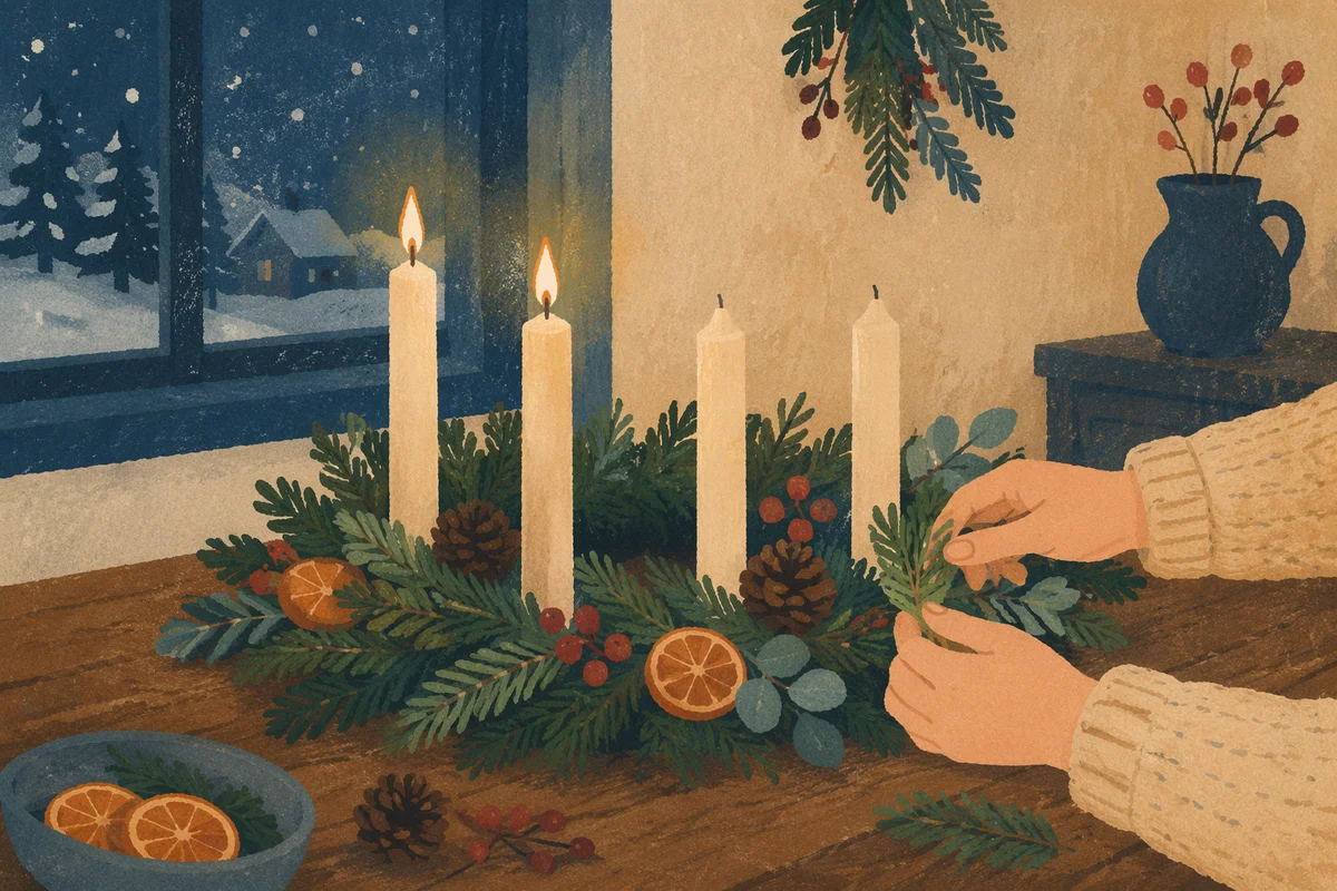 Second Week Advent Wreath Candlelight Hope