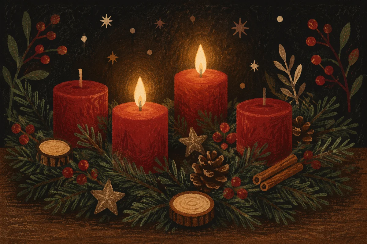 Second Week Advent Wreath Candlelight Hope