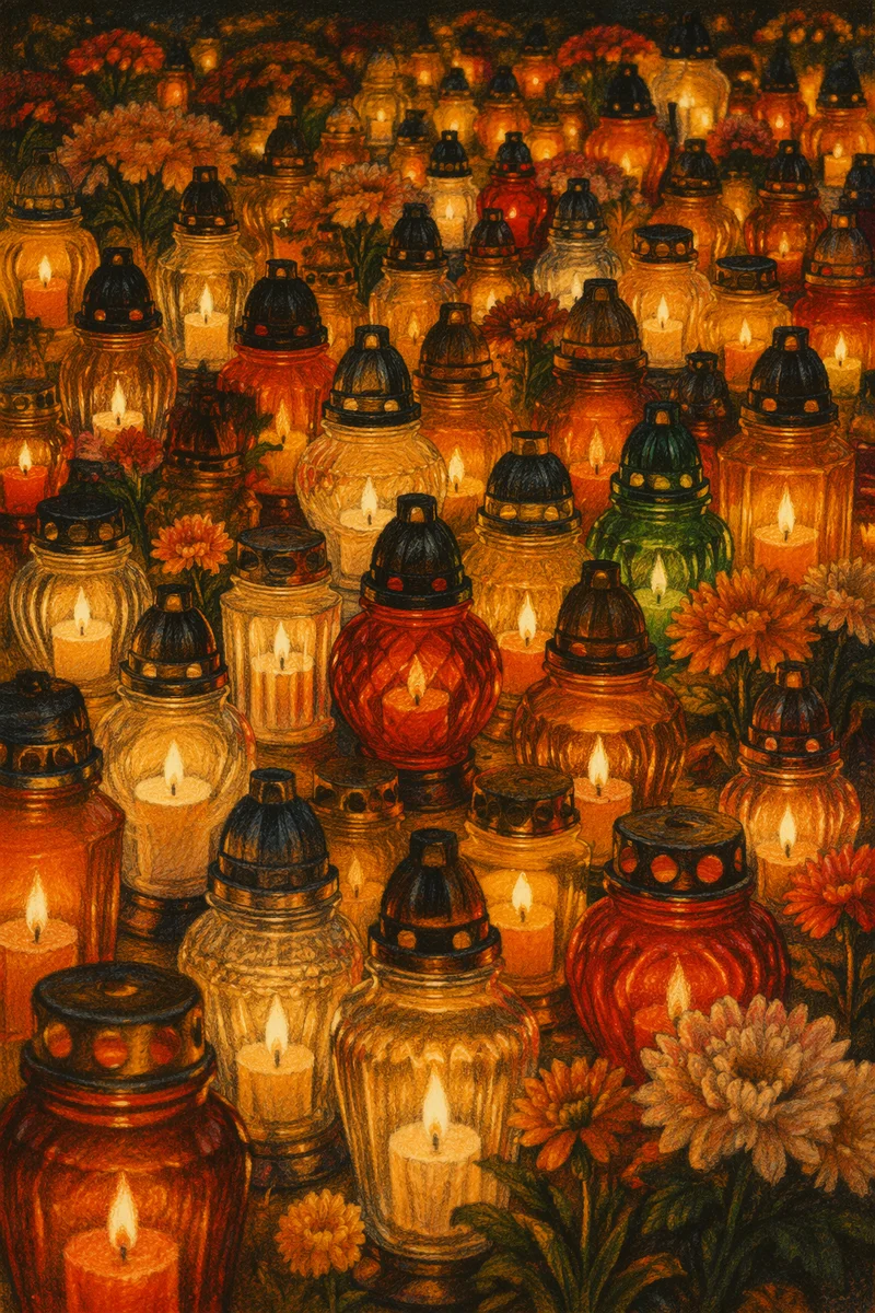 All Saints Day Memorial Candle Glow