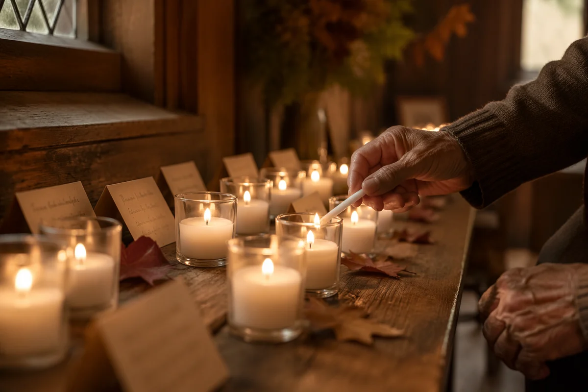 All Saints Day Candle Memorial in Chapel