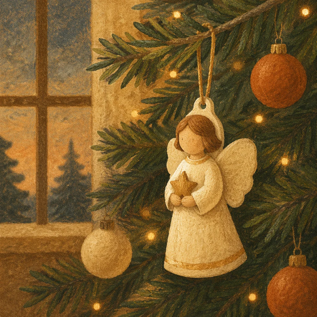 Soft Light Angel Ornament on Christmas Tree