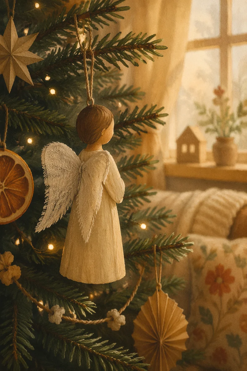 Handmade Angel Ornament on Christmas Tree