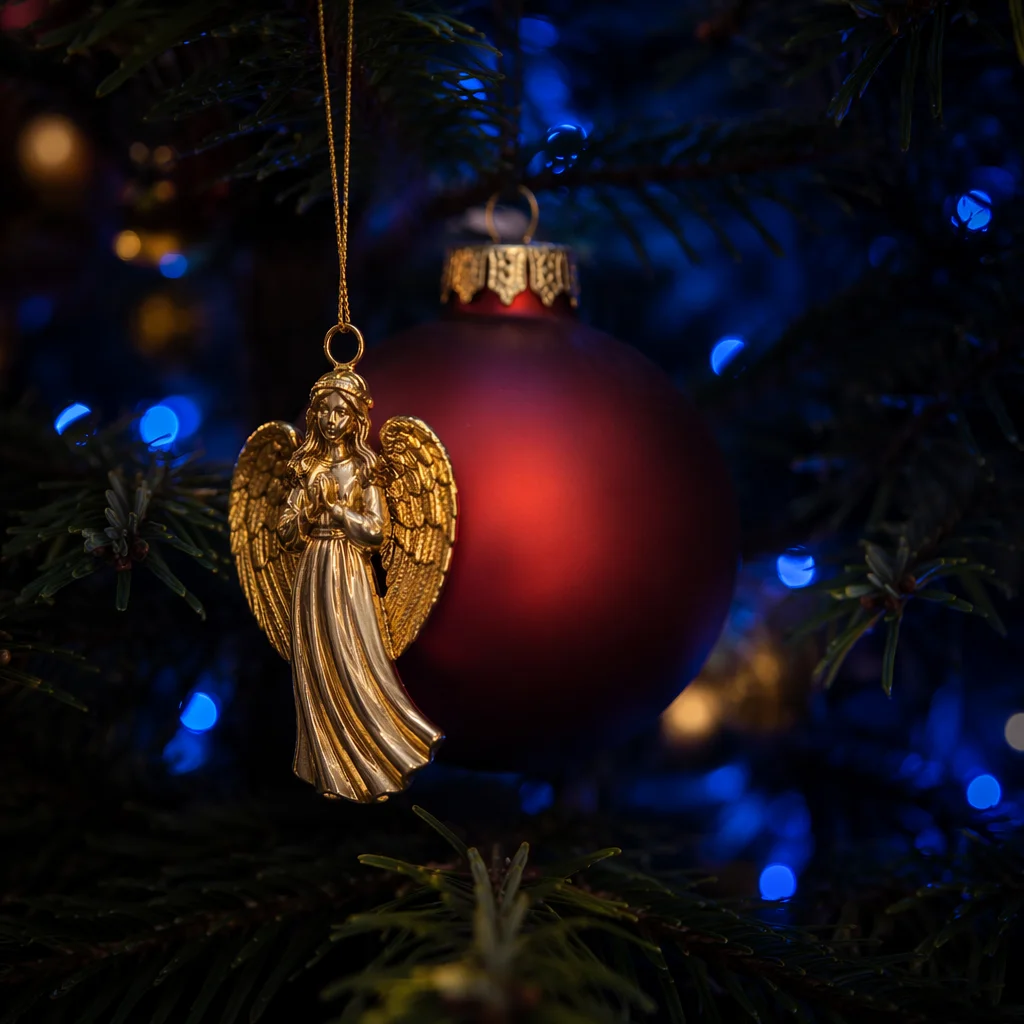 Golden Angel Ornament with Christmas Glow