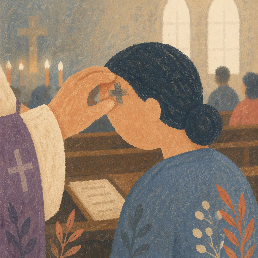 Ash Wednesday Blessing in Quiet Church