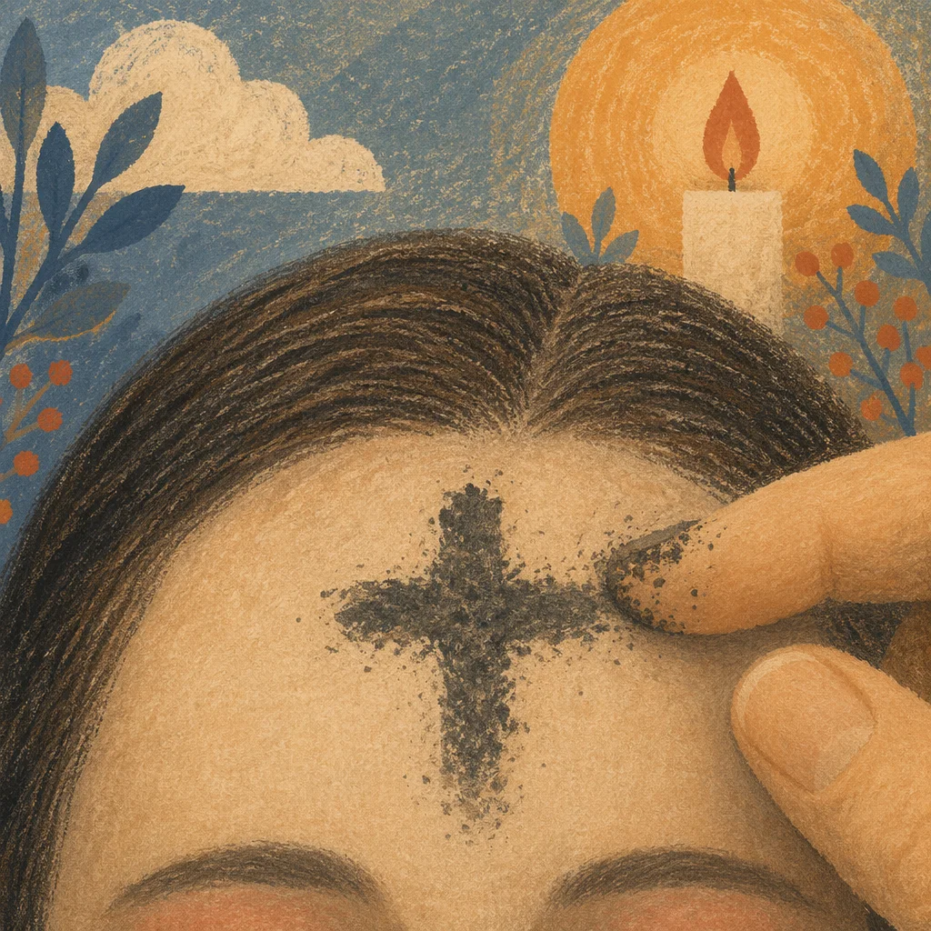 Ash Wednesday Cross on Forehead