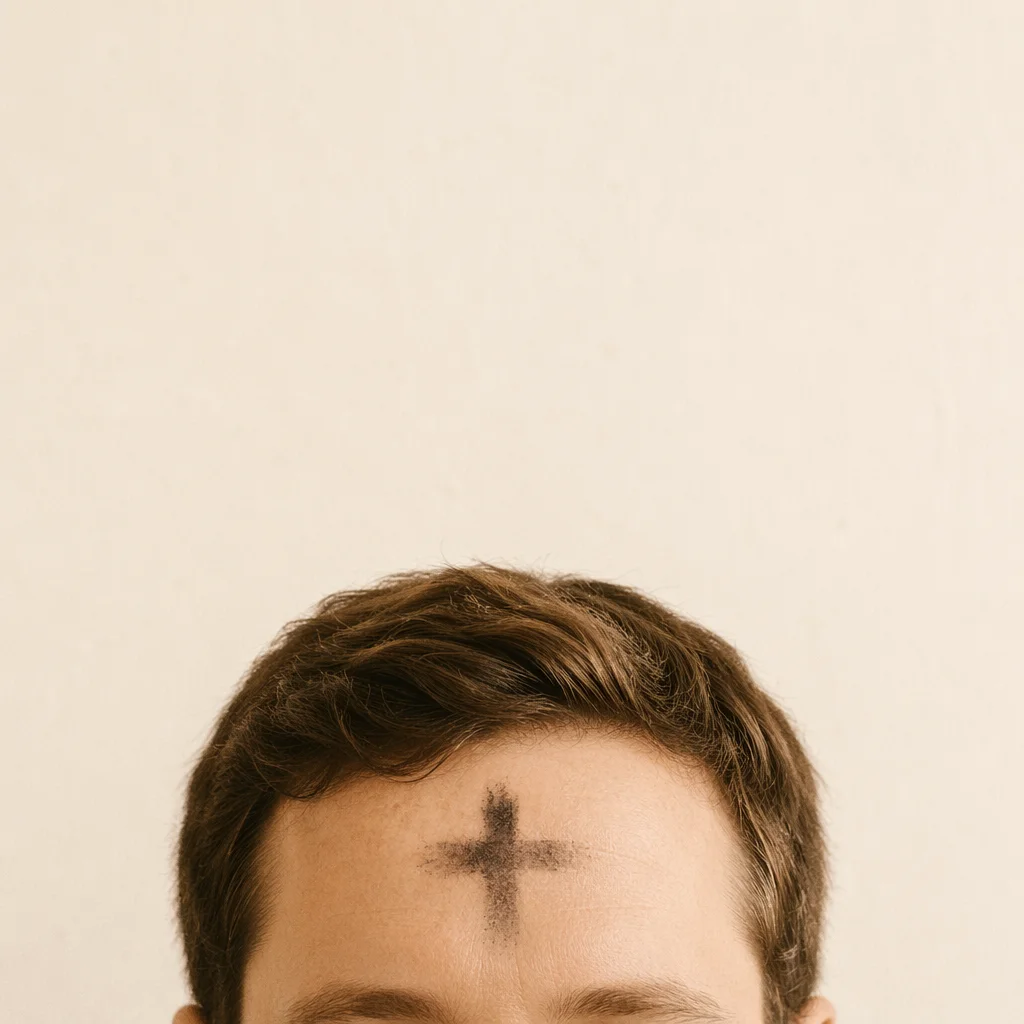 Ash Wednesday Forehead Cross Close Up