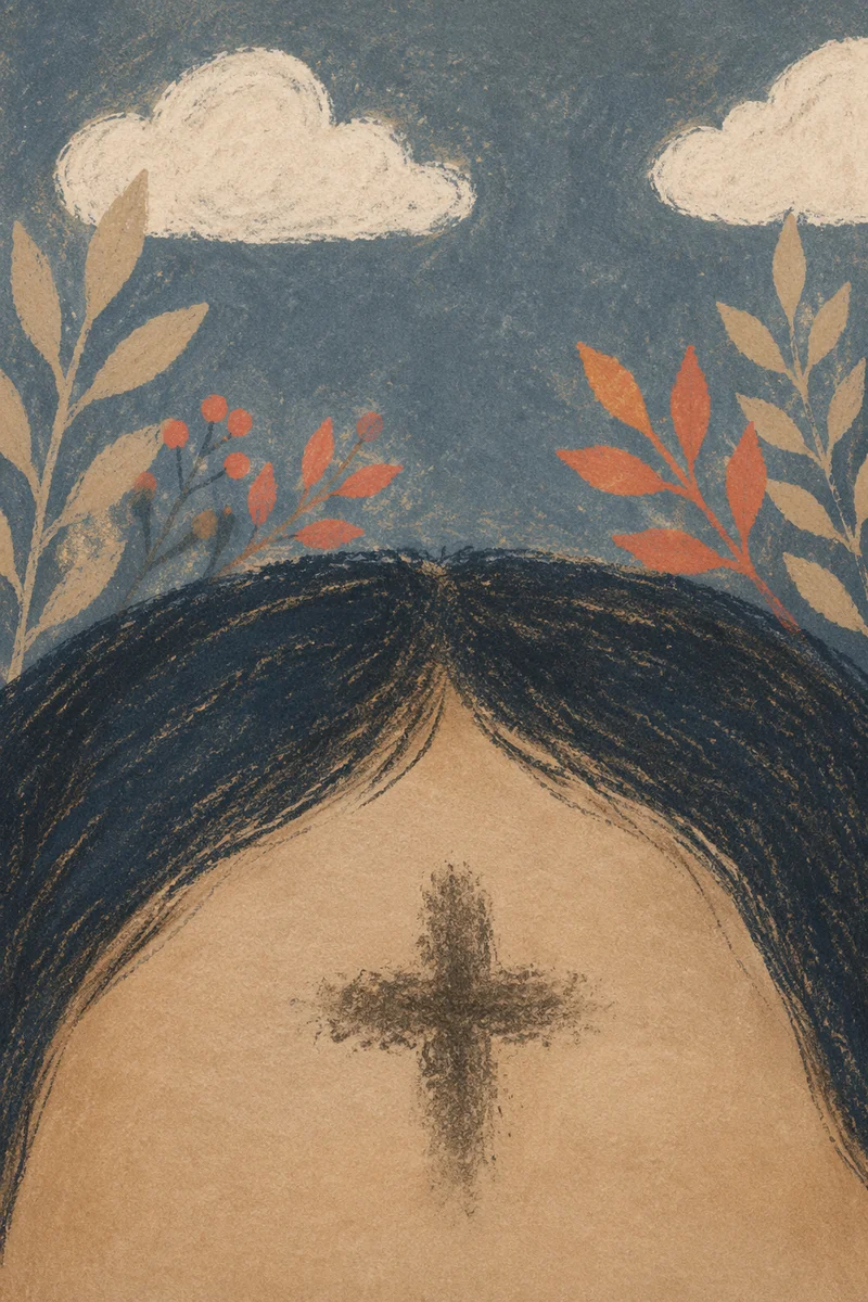 Ash Wednesday Cross on Forehead