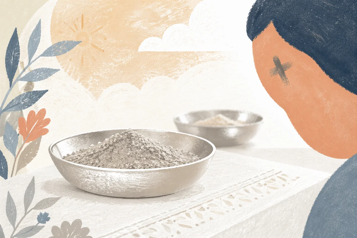 Ash Wednesday Ash Cross and Silver Bowl