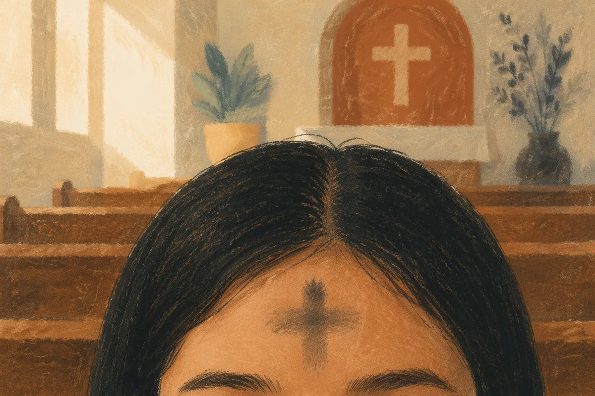Ash Wednesday Cross on Forehead