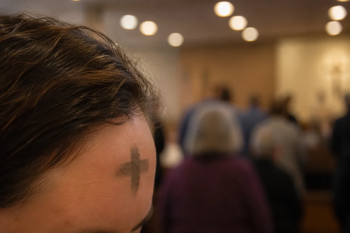 Ash Wednesday Cross on Forehead