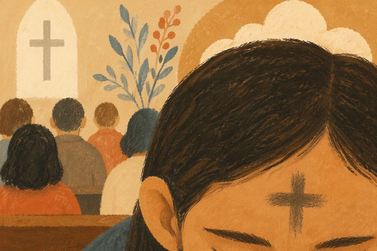 Ash Wednesday Forehead Cross in Chapel