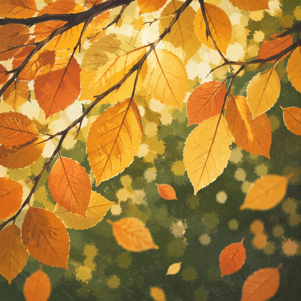 Golden Autumn Leaves in Gentle Light