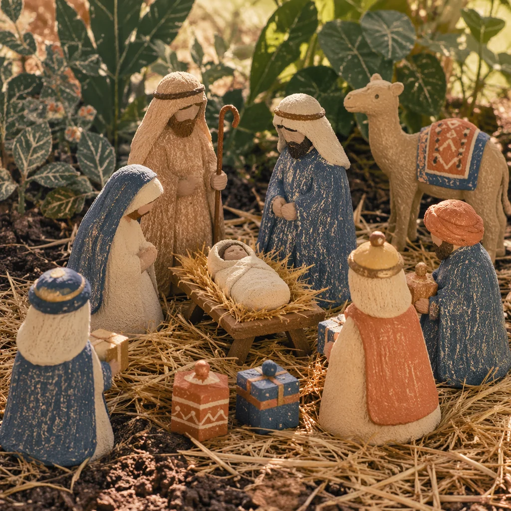 Baby Jesus in Straw Manger Nativity