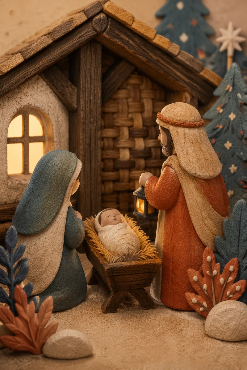 Baby Jesus in Straw Manger Nativity