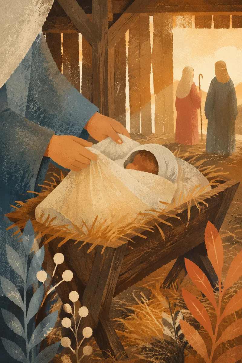 Tender Baby Jesus in Straw Manger
