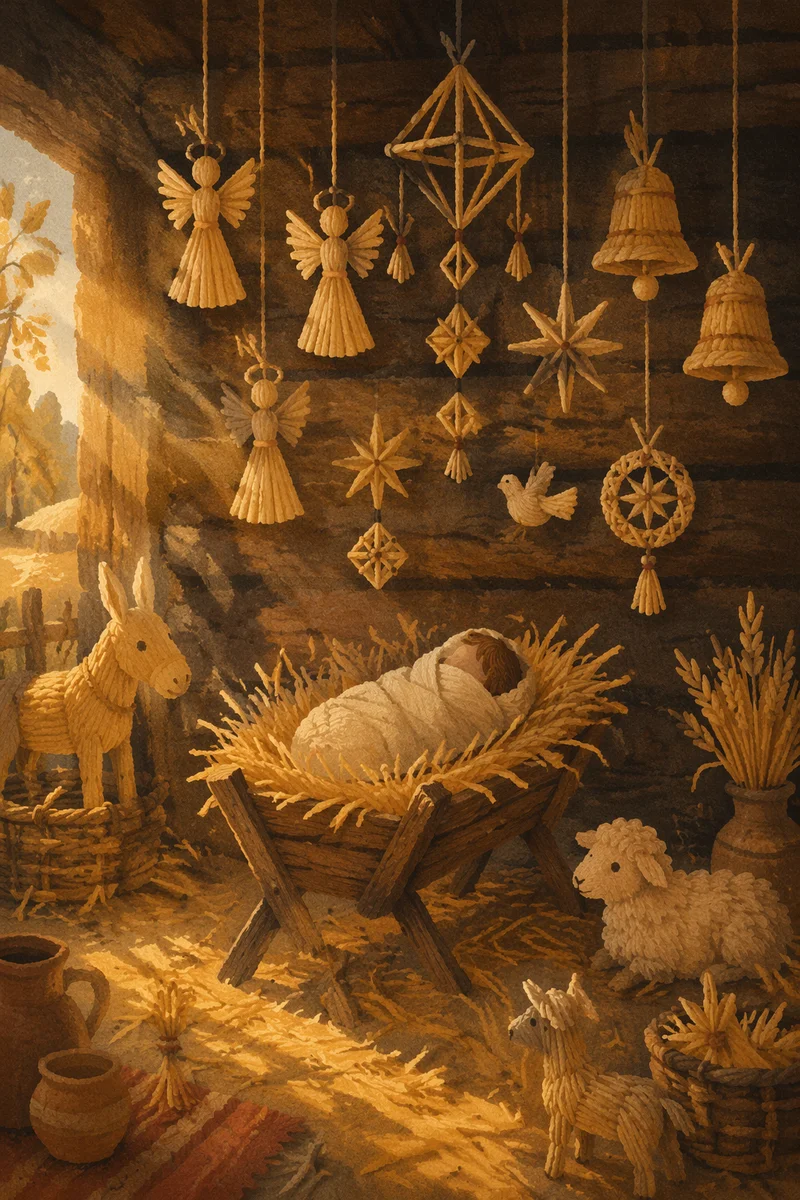 Baby Jesus in Straw-Filled Manger