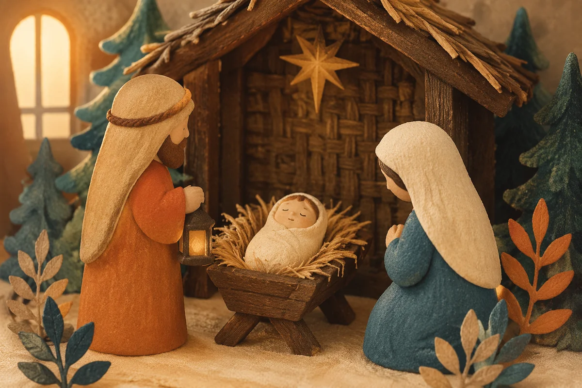 Baby Jesus in Straw Manger Nativity