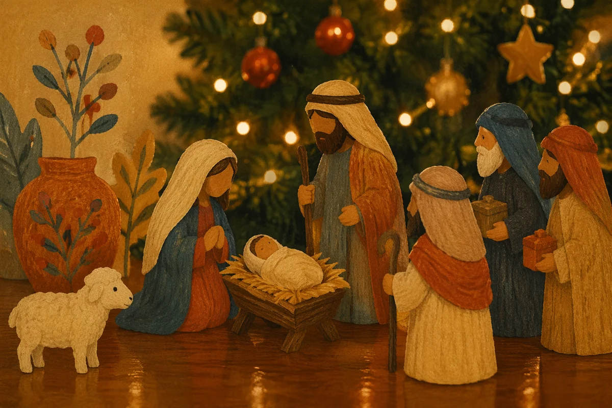 Baby Jesus in Straw Manger Nativity
