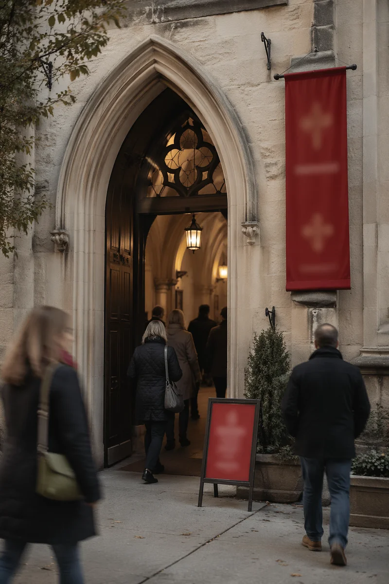 Autumn Church Welcome Banner at Open Doors