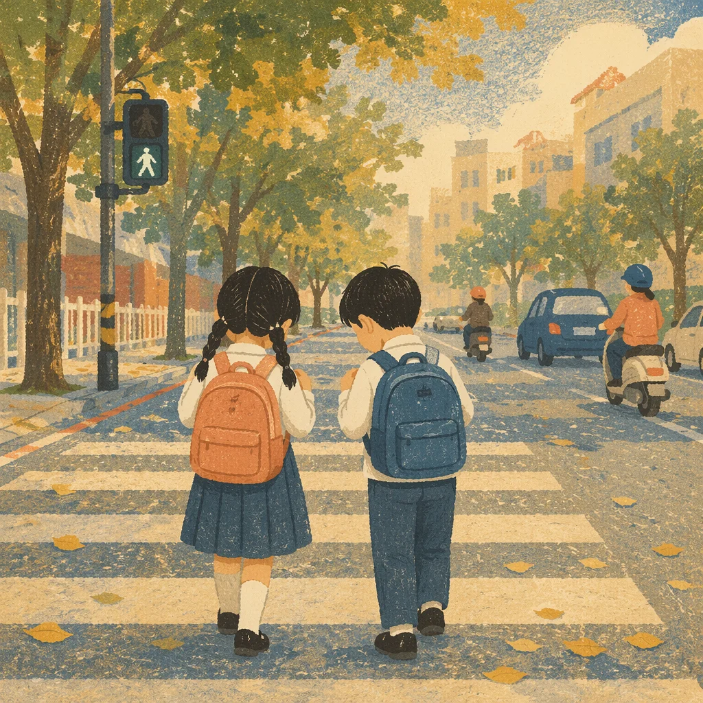 Children Praying on Back to School Morning