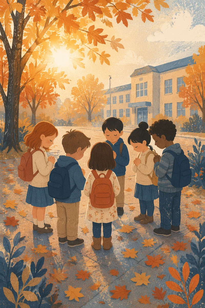 Back to School Children Prayer at Sunrise