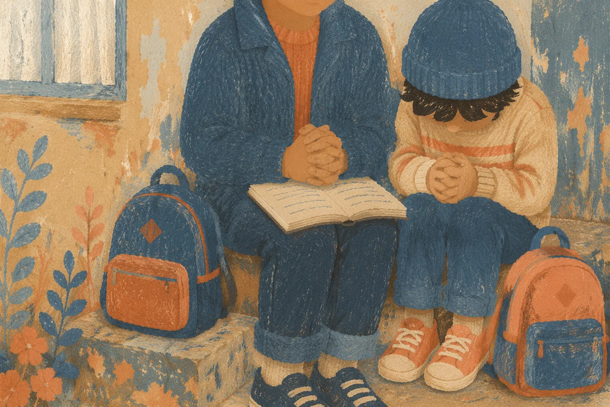 Children Praying Before the School Year