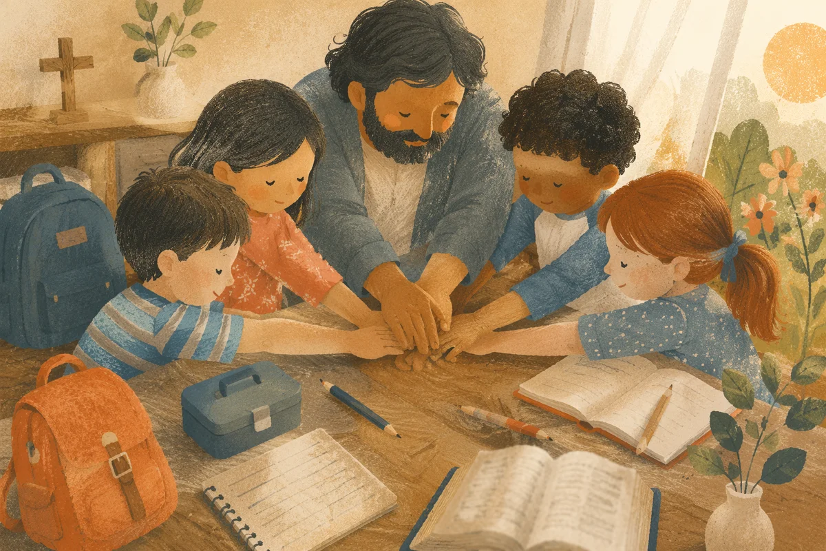 Back to School Prayer at Kitchen Table