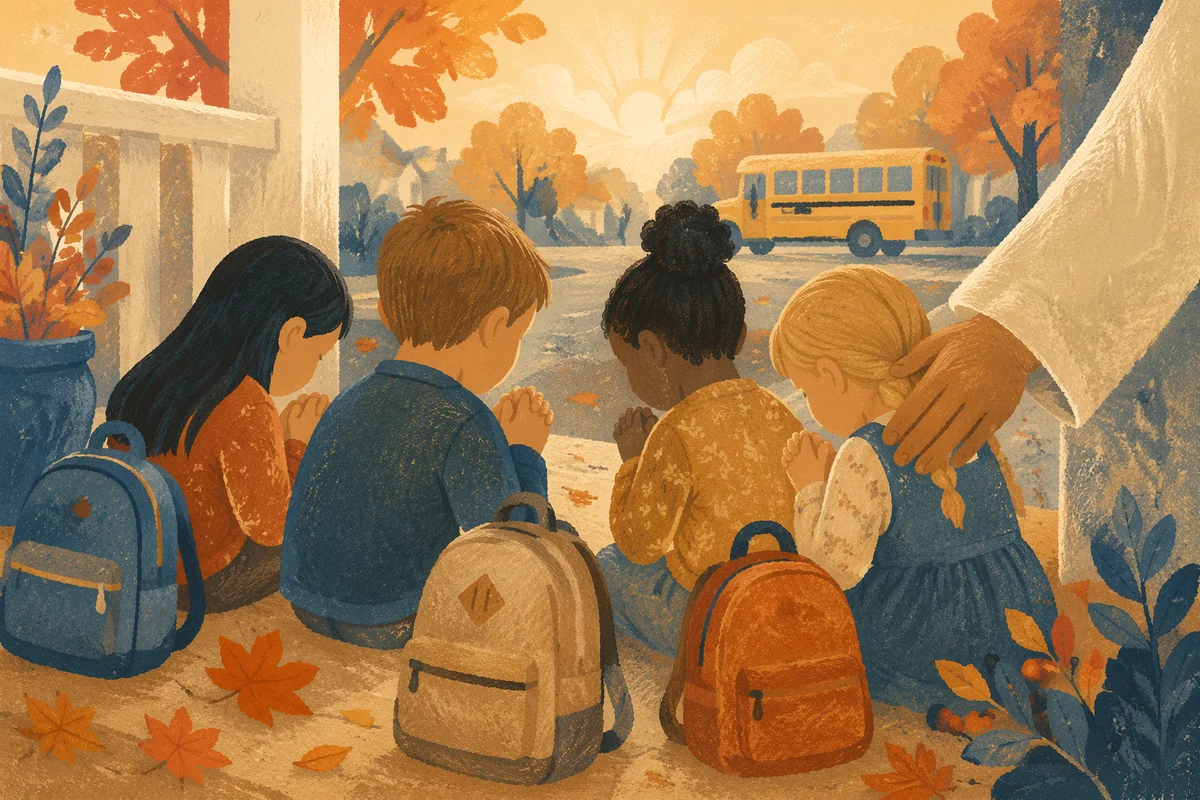 Back to School Prayer on Autumn Porch