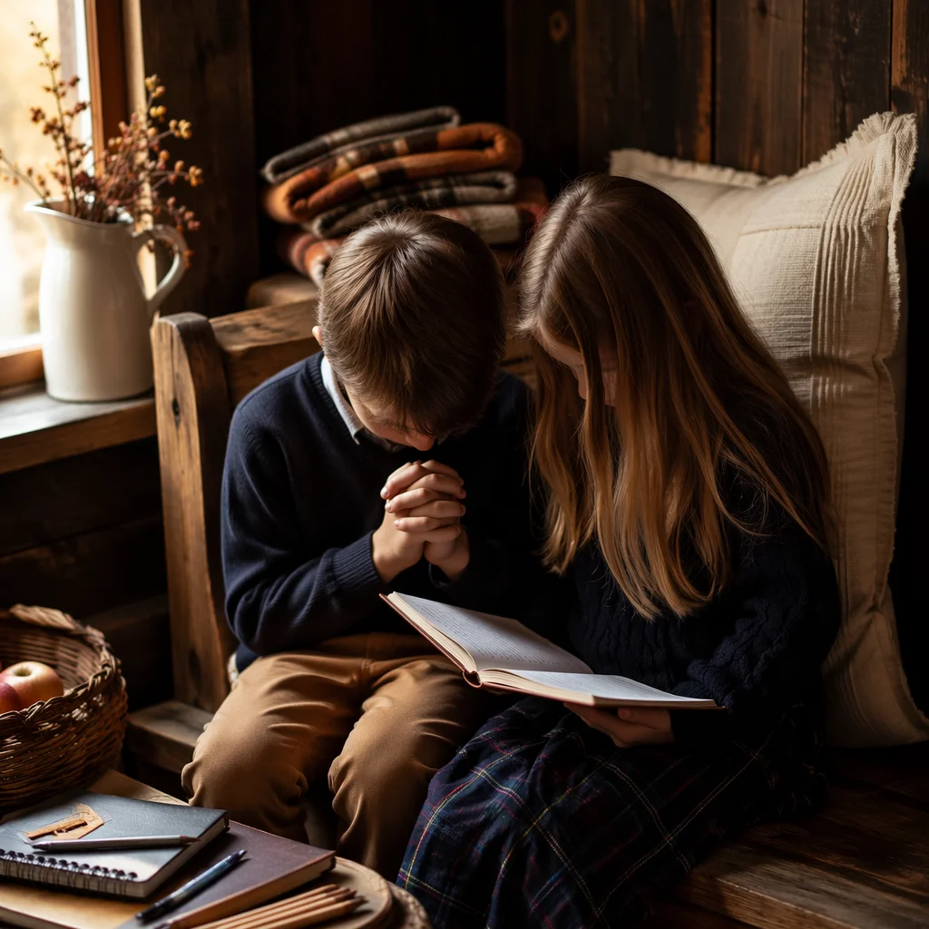 Children Praying Before Back to School