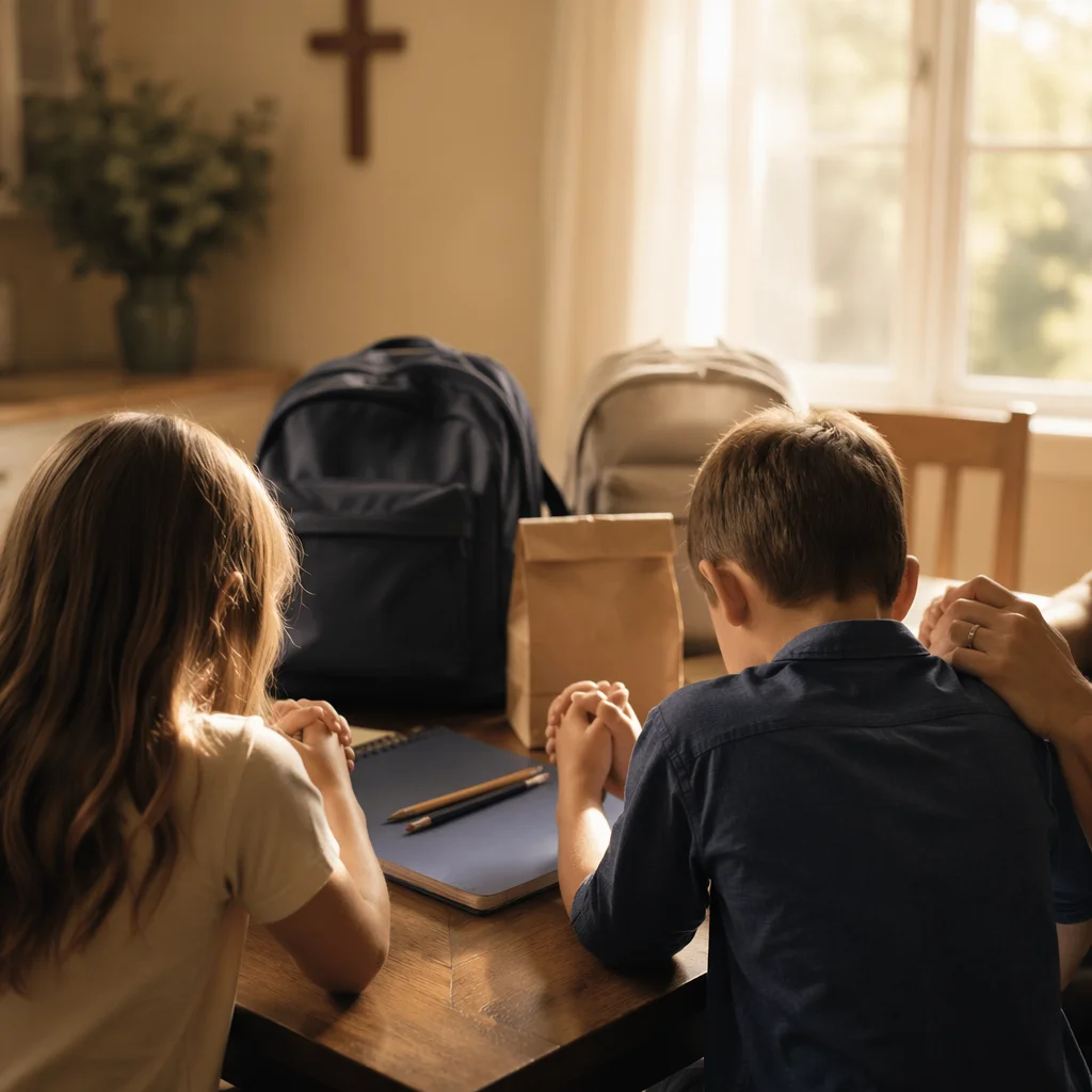 Back to School Prayer at Kitchen Table