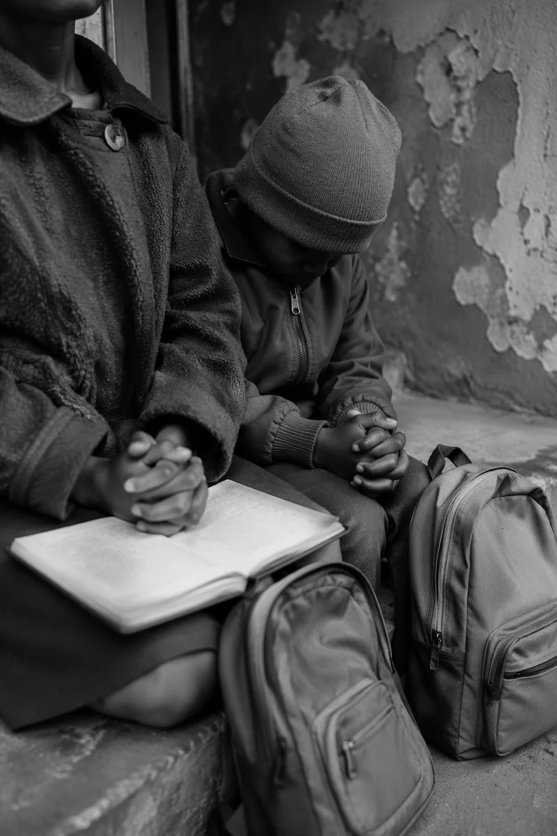 Children Praying Before the School Year