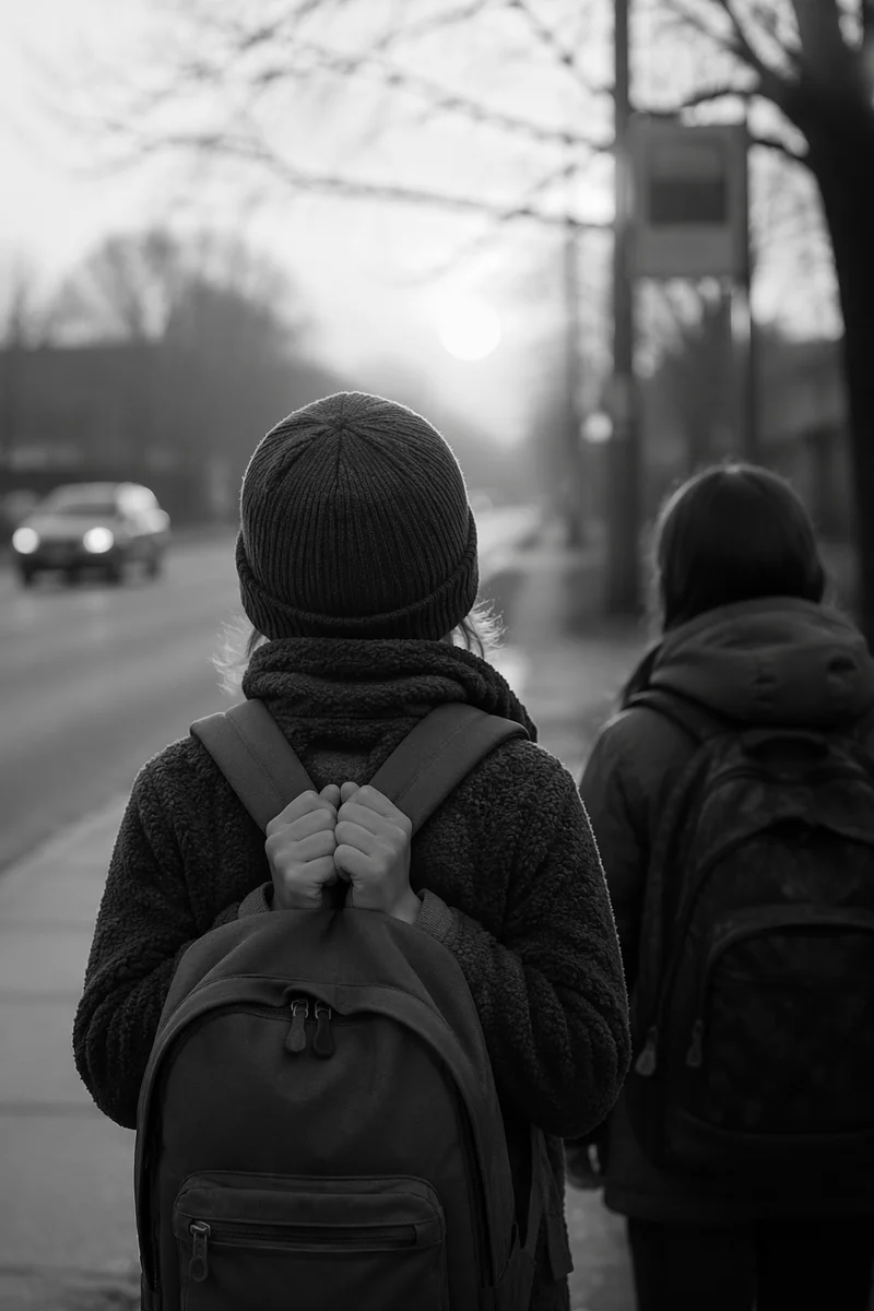 Back to School Prayer at Bus Stop