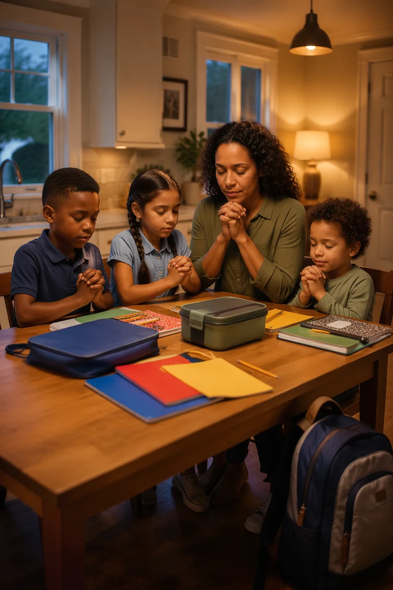Back to School Family Prayer at Kitchen Table