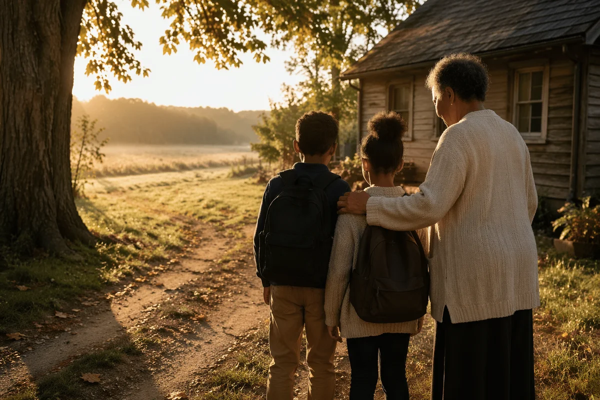 Back to School Prayer in Autumn Yard