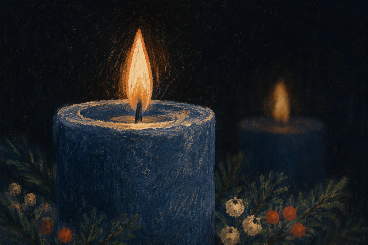 Blue Candle for Christmas Remembrance Service