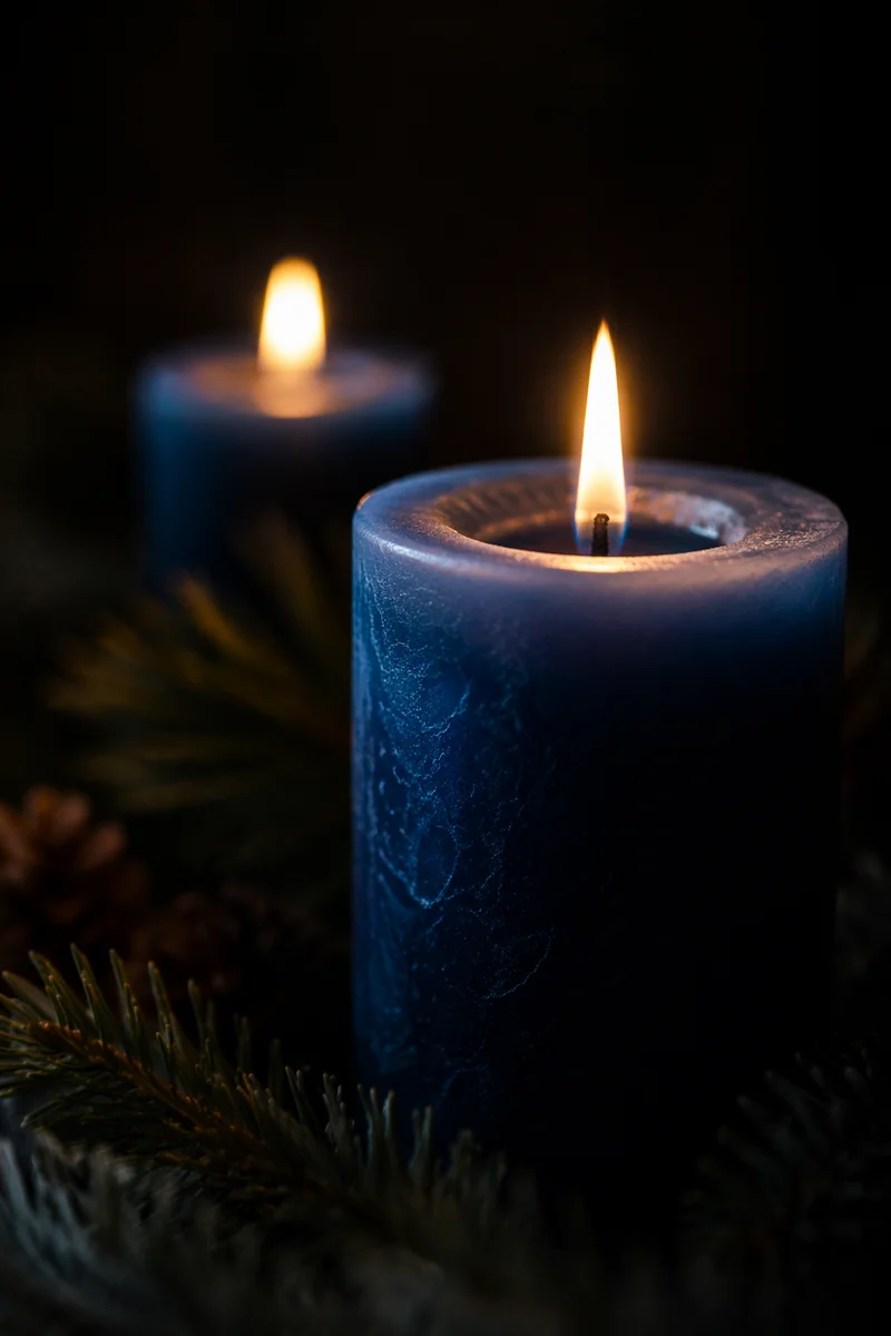 Blue Candle for Christmas Remembrance Service
