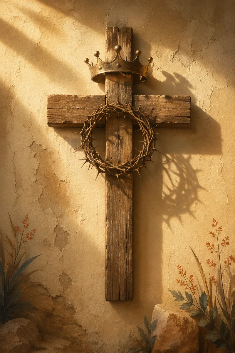 Weathered Cross with Crown for Christ the King