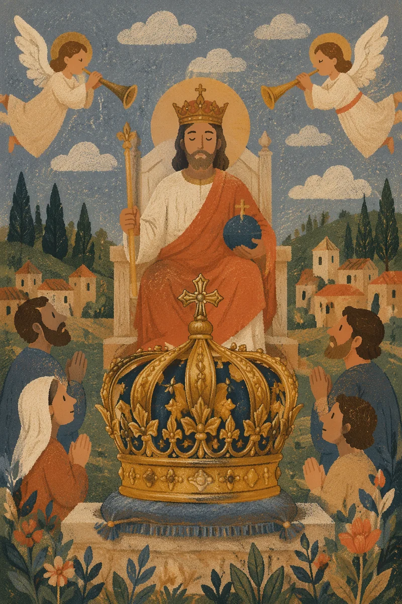 Golden Crown and Cross for Christ the King