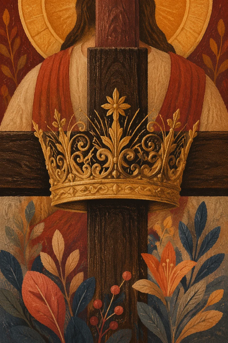 Golden Crown and Cross for Christ the King