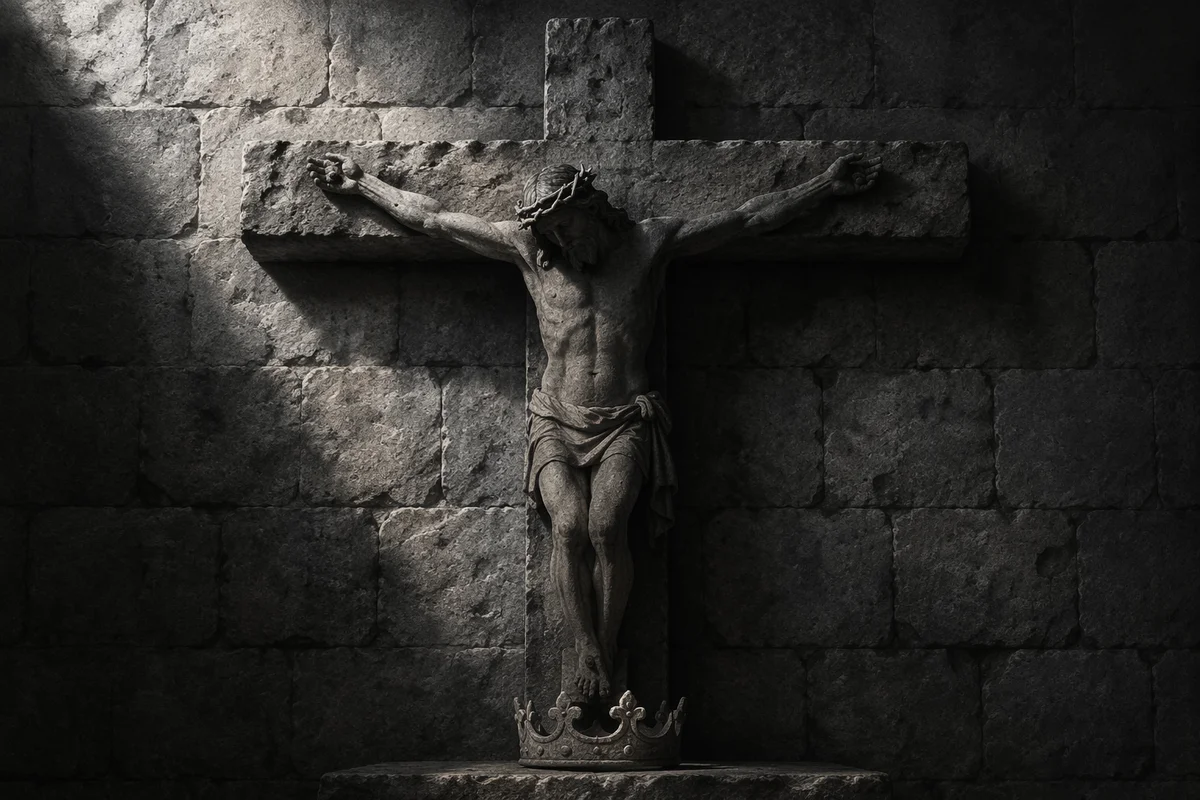 Christ the King Crown and Stone Cross